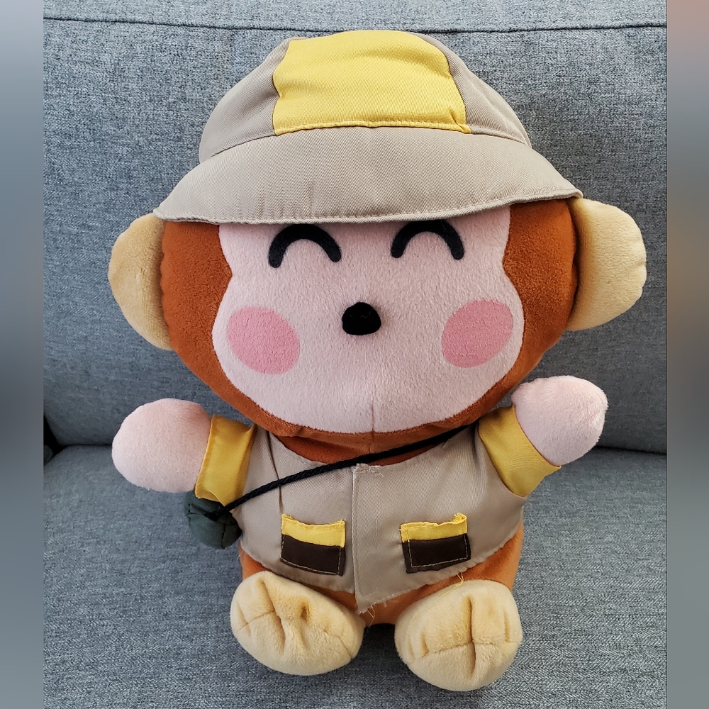 Sanrio Monkichi Boy Scout Monkey Plush Vintage 15" VTG